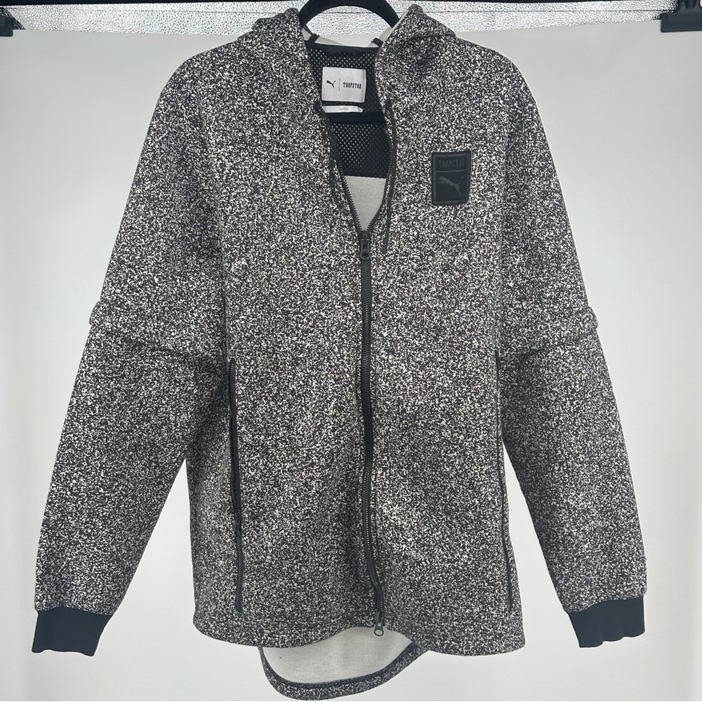 Women’s XL Gray Puma Trapstar Black White Hoodie Jacket